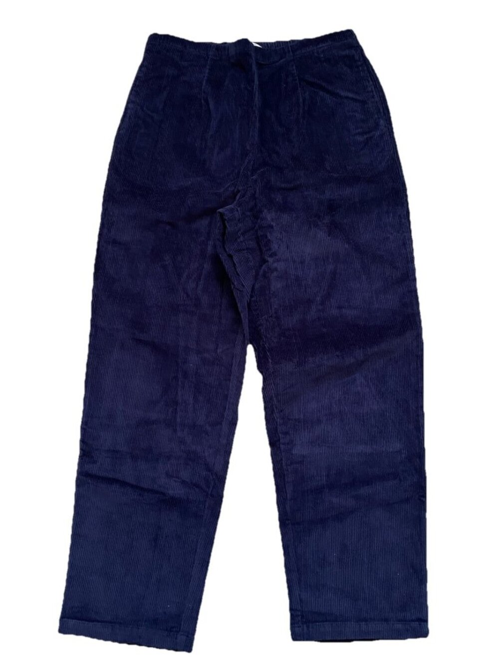 Denim & Co Size L Navy Blue Wide Wale Corduroy Pull On Pants Elastic Waist NEW